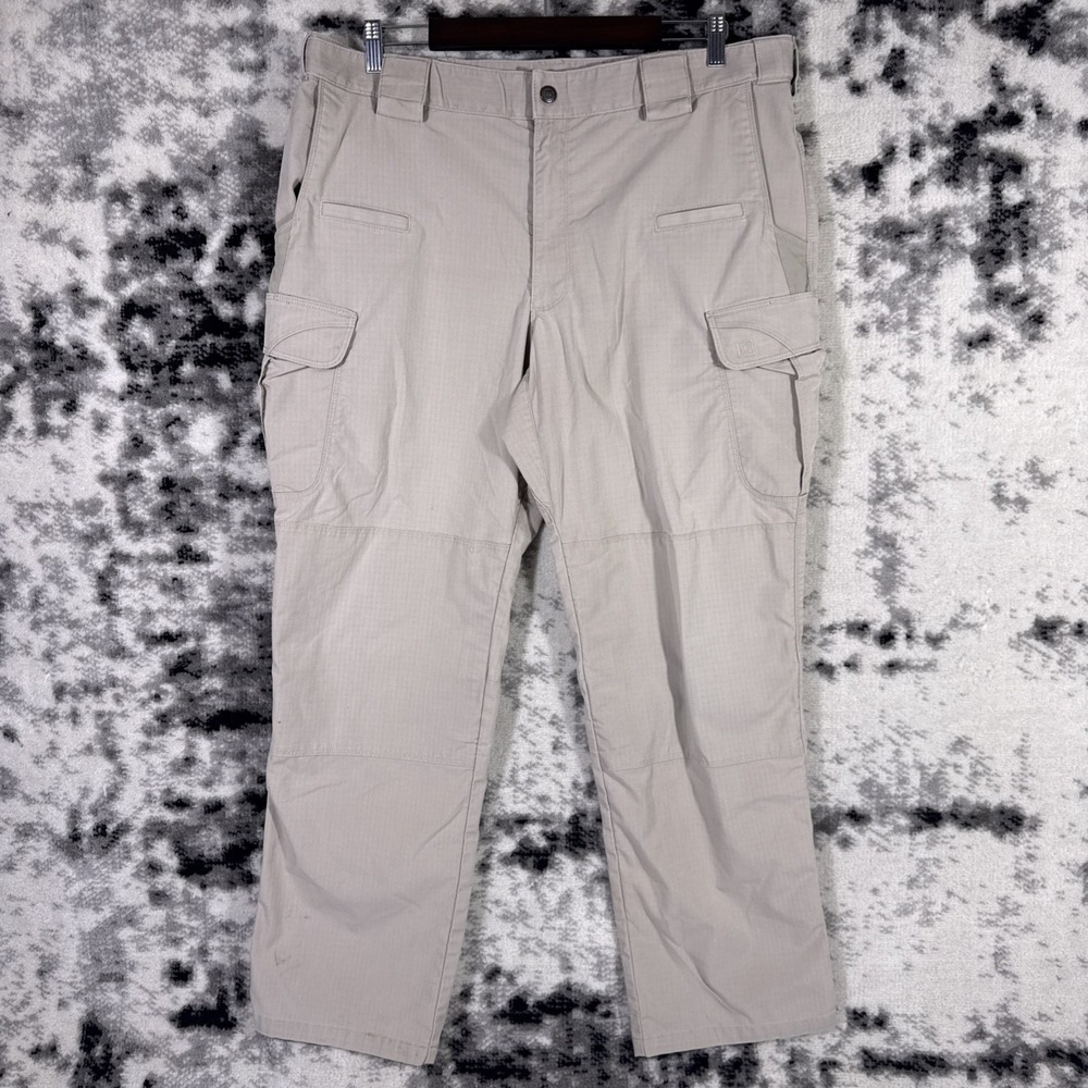 5.11 Tactical Pants Mens Size 38x32 Beige Ripstop Cargo Utility Workwear Duty